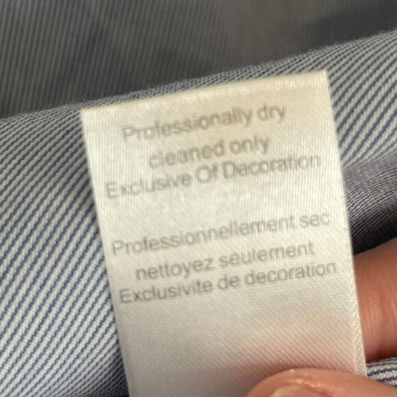 Haute Hippie 3/4 Sleeve Button Front Blouse Blue Pinstripe Cotton Blend Small - Picture 9 of 9